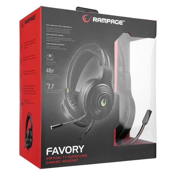 resimler/genel/Rampage FAVORY Siyah 7.1 Usb Surround Oyuncu Kulaklık+Mic