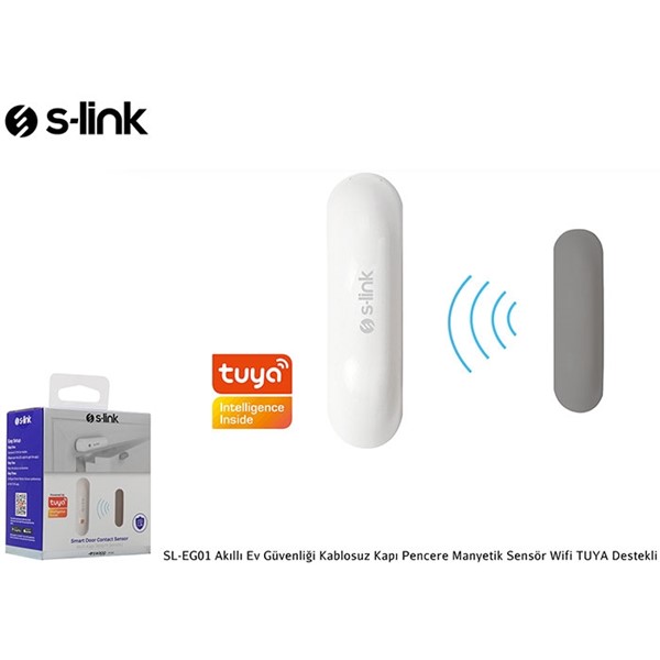 resimler/genel/S-Link Swapp SL-EG01 Akıllı Ev Güvenliği Kablosuz Kapı Pencere Manyetik Sensör Wifi TUYA Destekli