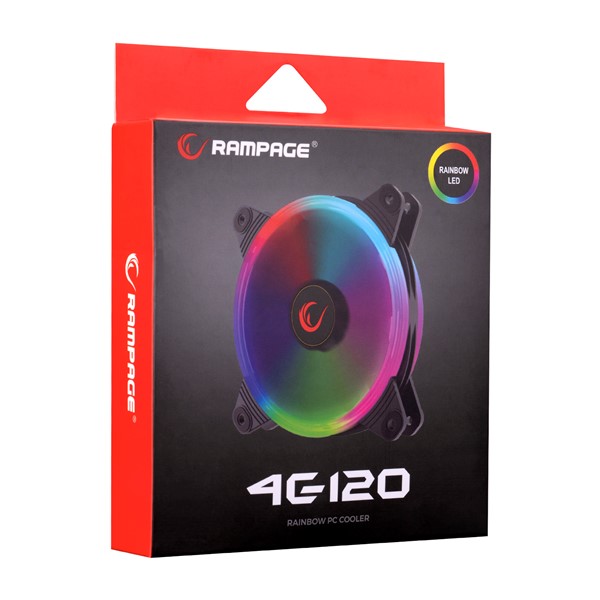 resimler/genel/Rampage 4C-120 12cm Double Ring 5 Renk Ledli Gökkuşağı Rainbow Kasa Fanı