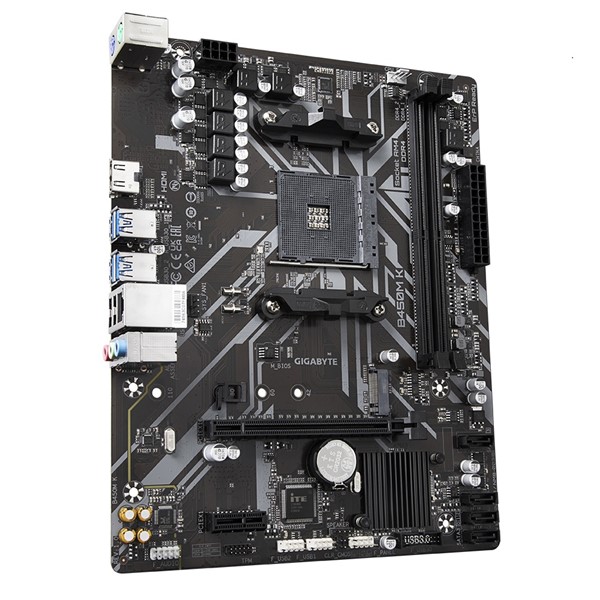 resimler/genel/GIGABYTE B450M-K DDR4 M2 PCIe NVME HDMI PCIe 16X v3.0 AM4 mATX