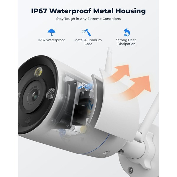 REOLINK 8MP WIFI BULLET 2,8mm RLC-810WA IP Güvenlik Kamerası Wlan (Kablosuz) IP67, Renkli