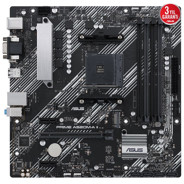 resimler/genel/ASUS PRIME A520M-A II/CSM DDR4 HDMI DP PCIe 16X v4.0 AM4 mATX Kurumsal Anakart
