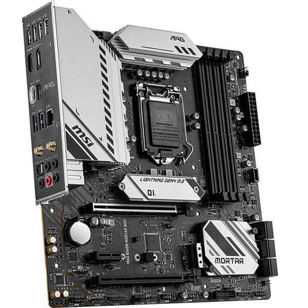 resimler/genel/MSI MAG B560M MORTAR WIFI DDR4 M2 PCIe NVME HDMI DP PCIe 16X v4.0 1200p v2 mATX