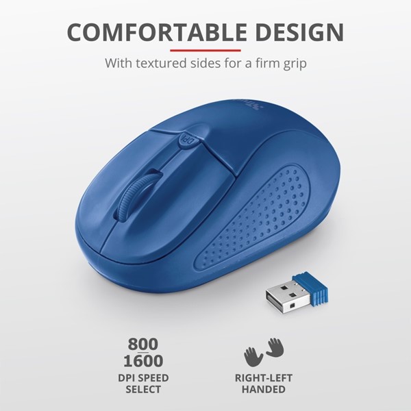 resimler/genel/Trust Primo 20786 Usb 1600 Dpı Mavi Kablosuz Mouse