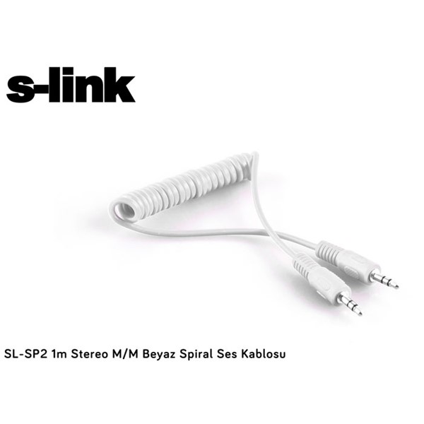 resimler/genel/S-link SL-SP2 1m Stereo M/M Beyaz Spiral Ses Kablosu