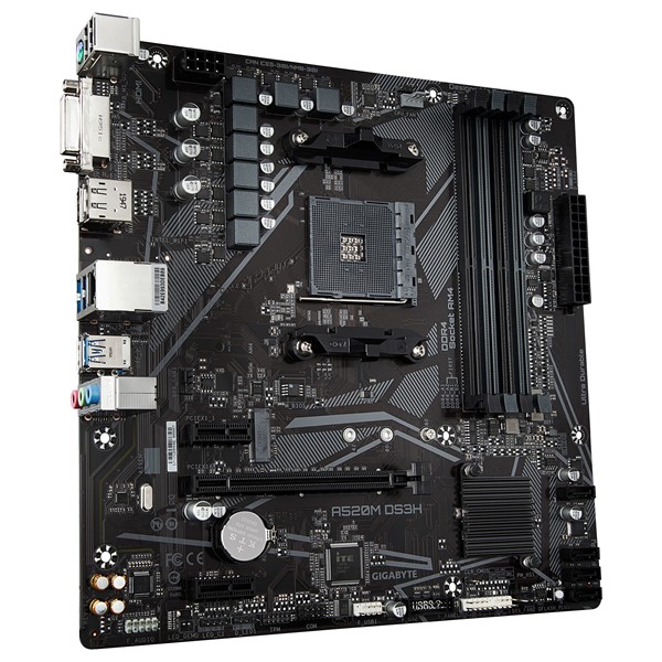 resimler/genel/GIGABYTE A520M-DS3H DDR4 M2 PCIe NVME HDMI DVI DP PCIe 16X v3.0 AM4 mATX