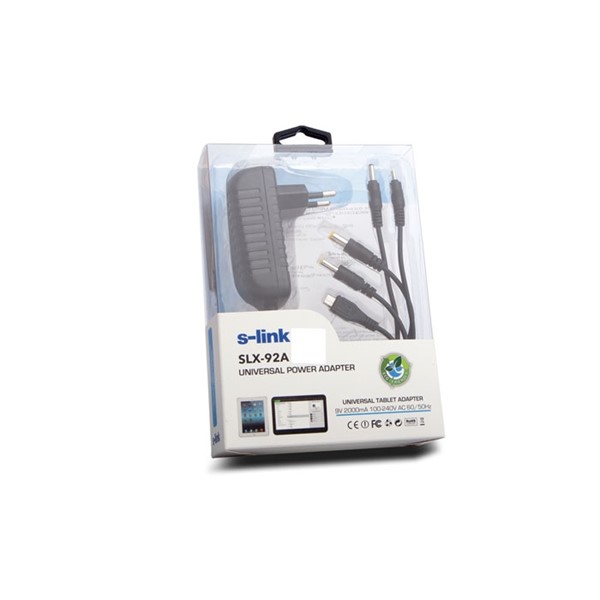 S-LINK SLX-92A 9v 2A Tablet PC Şarj Adaptörü 5 Uçlu Üniversal