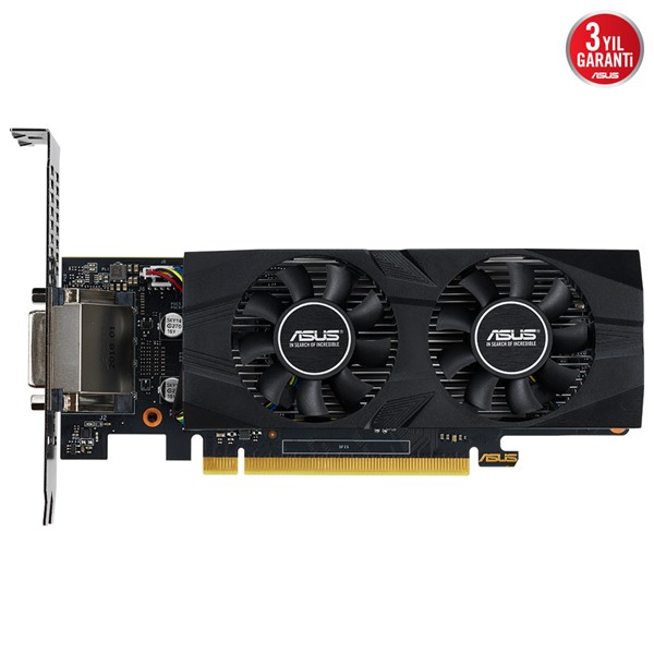 resimler/genel/ASUS GTX1650 4GB GTX1650-4G-LP-BRK GDDR6 128bit HDMI DVI DP PCIe 16X v3.0