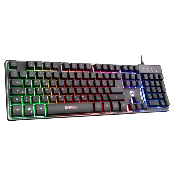 resimler/genel/EVEREST KB-GX9 Siyah USB Gökkuşağı Renkli Aydınlatmalı LC Layout Standart Gaming Klavye