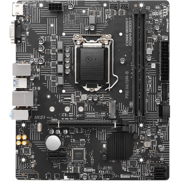 resimler/genel/MSI PRO H410M-B DDR4 M2 PCIe NVME HDMI PCIe 16X v3.0 1200p mATX