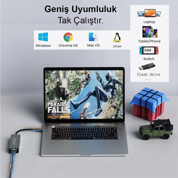 resimler/genel/INCA IUTP-03T Gigabit TYPEC-USB 3.0 Ethernet 3x USB Çoklayıcı