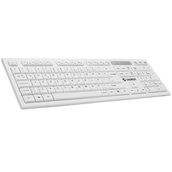 resimler/genel/Everest KM-6121 Beyaz Kablosuz Q Slim Klavye + Mouse Set