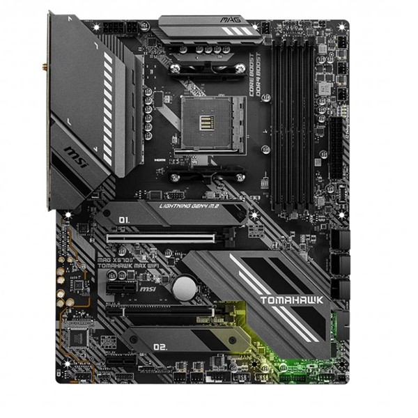 resimler/genel/MSI MAG X570S TOMAHAWK MAX WIFI DDR4 M2 PCIe NVME HDMI PCIe 16X v4.0 AM4 ATX