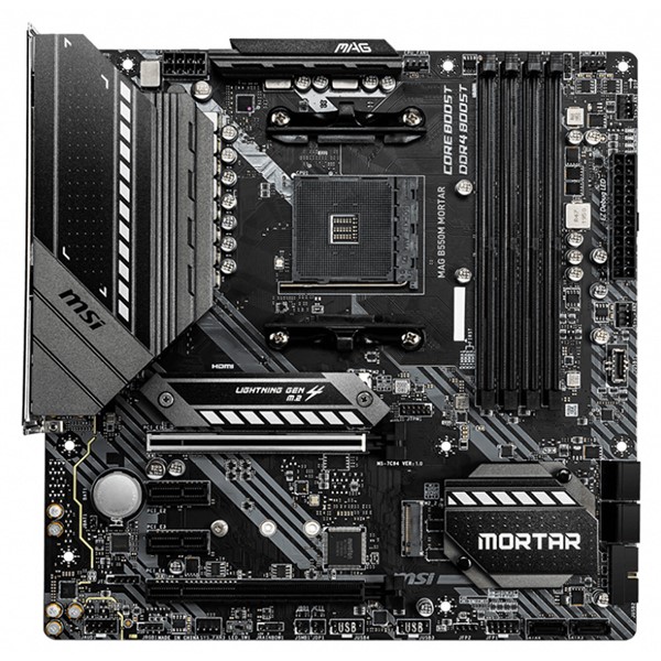 resimler/genel/MSI MAG B550M MORTAR DDR4 M2 PCIe NVME HDMI DP PCIe 16X v4.0 AM4 mATX