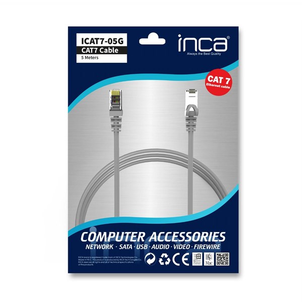INCA 5m CAT7 S/FTP ICAT7-05TG Gri Patch Kablo