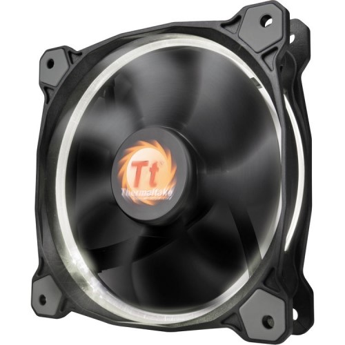 resimler/genel/Thermaltake Riing CL-F038-PL12WT-A 120mm Beyaz Halka Ledli Titreşimsiz Kasa ve Radyatör Fanı