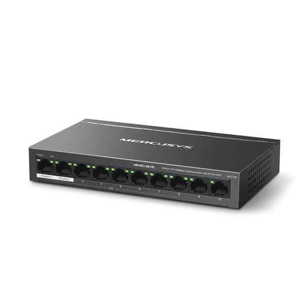 resimler/genel/MERCUSYS 10-PORT MS110P 10/100 YÖNETİLMEZ 65W 8-PORT POE SWITCH