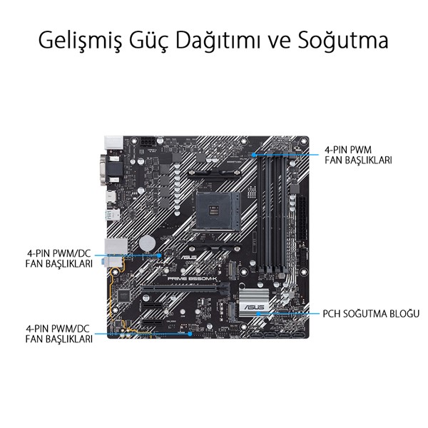 ASUS PRIME B550M-K DDR4 M2 PCIe NVME HDMI DVI PCIe 16X v4.0 AM4 mATX