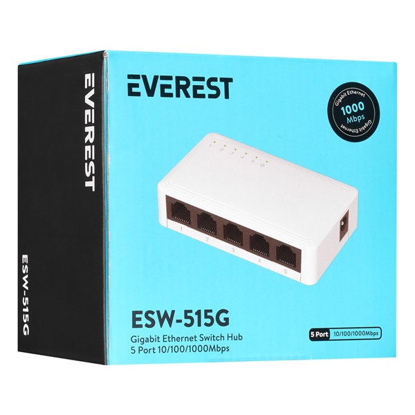 resimler/genel/Everest EVERLINK ESW-515G 5 Port  Gigabit Ethernet Masaüstü Ethernet Switch 