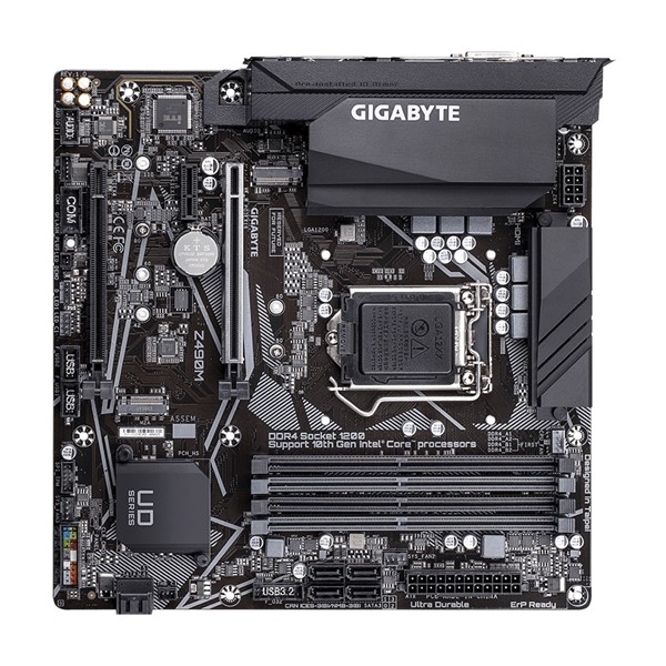 resimler/genel/GIGABYTE Z490M DDR4 M2 PCIe NVME HDMI DP PCIe 16X v3.0 1200p mATX