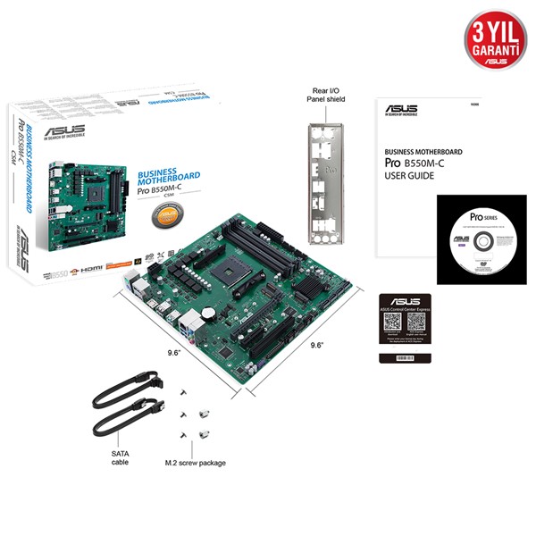 resimler/genel/ASUS PRO B550M-C/CSM DDR4 M2 PCIe NVME HDMI DVI PCIe 16X v4.0 AM4 mATX