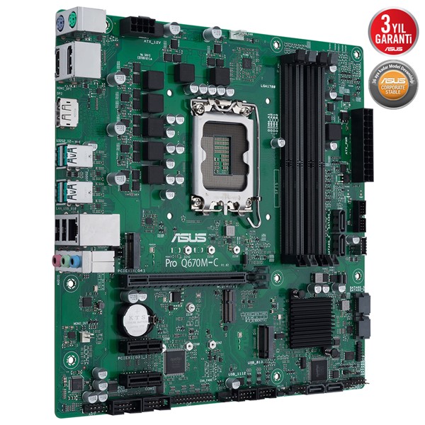 resimler/genel/ASUS PRO Q670M-C CSM DDR5 HDMI DP PCIe 16X v5.0 1700p mATX Kurumsal Anakart