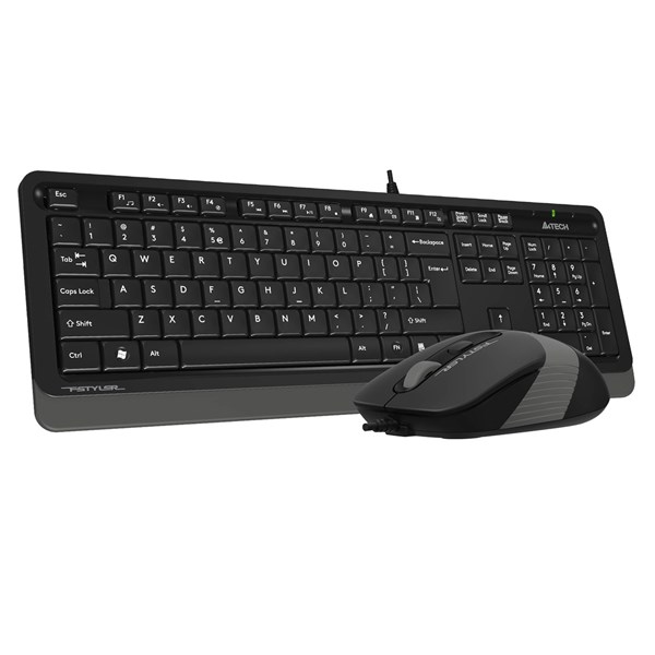 resimler/genel/A4 TECH F1010 USB Q Trk Optic Mouse Siyah/Gri Standart Klavye - Mouse Set