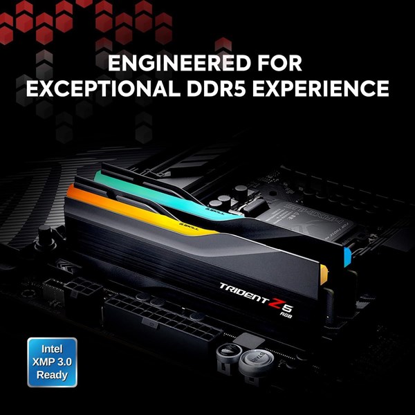 resimler/genel/GSKILL 64GB (2X 32GB) DDR5 5600MHZ CL28 RGB DUAL KIT PC RAM TRIDENT Z5 F5-5600J2834F32GX2-TZ5RK
