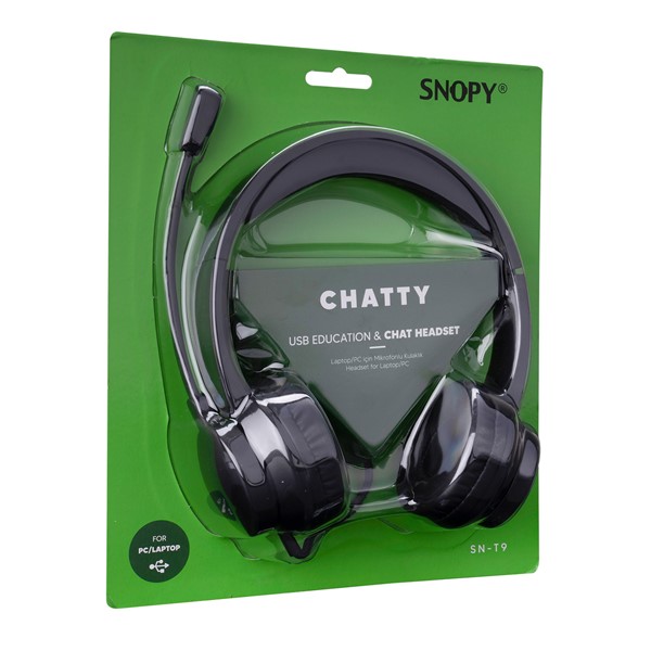 resimler/genel/Snopy SN-T9 CHATTY Usb Çağrı/Eğitim için Mikrofon Kontrollü Call Center Stereo Notebook-PC Kulaklık