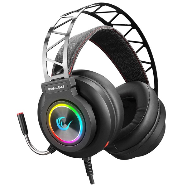 resimler/genel/Rampage Miracle-X5 Siyah RGB Led 7.1 Surround Sound System Mikrofonlu Oyuncu Kulaklığı