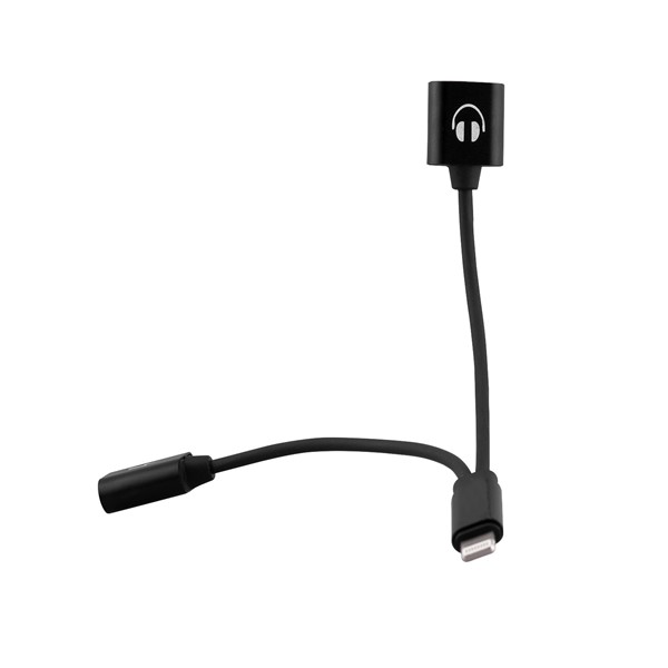 resimler/genel/Hytech HY-XO38 Gümüş 2 in 1 Şarj+Kulaklık Lightning Metal Gövdeli Çevirici Kablo