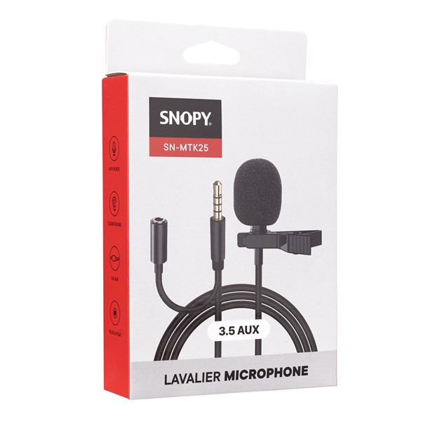 resimler/genel/Snopy SN-MTK25 Siyah Tik-Tok Akıllı Telefon ve Youtuber Kulaklık Çıkışlı Yaka Mikrofonu