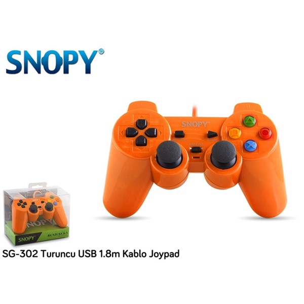 resimler/genel/Snopy SG-302 Turuncu USB/PC/PS3 1.8m Kablo Joypad