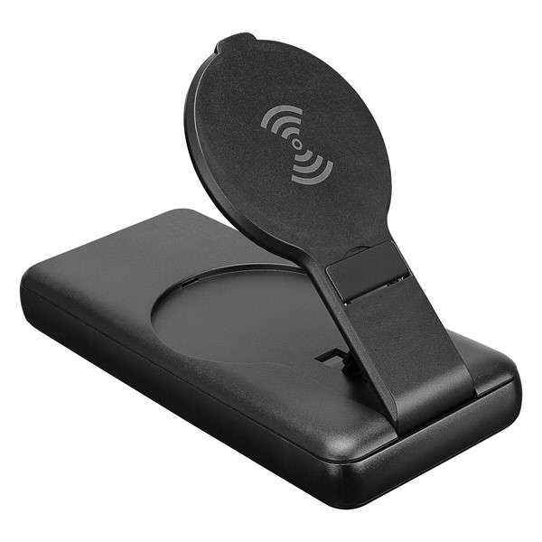 resimler/genel/S-link P110 10000mAh PRM PD22.5W+QC3.0 Magsafe 15W Kablosuz Standlı Siyah Taşınabilir Pil Şarj Cihazı Powerbank