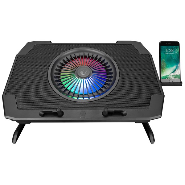 resimler/genel/Rampage AD-RC21 X-CooL Siyah 5 Fanlı 10''-18'' RGB Işıklı Notebook Soğutucu Stand