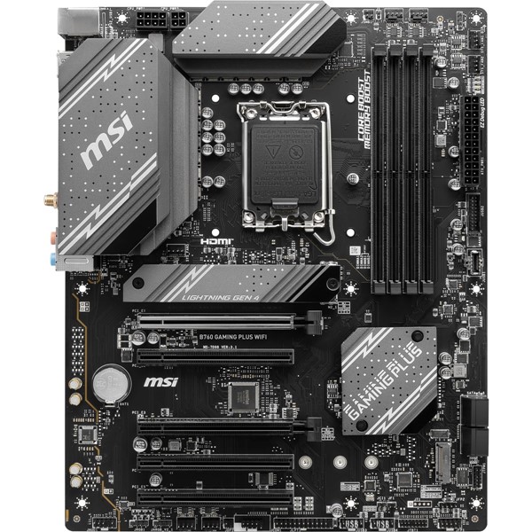 resimler/genel/Msı B760 Gamıng Plus Wıfı Soket 1700 Ddr5 6800(Oc) Pcı-E ,M.2 Usb3.2 Hdmı,Dp 1X 2.5G Lan Wı-Fı 6E Atx