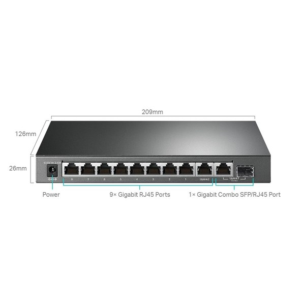 resimler/genel/TP-LINK 8port TL-SG1210MPE Gigabit 1-SFP 123w Full PoE Yönetilebilir Switch