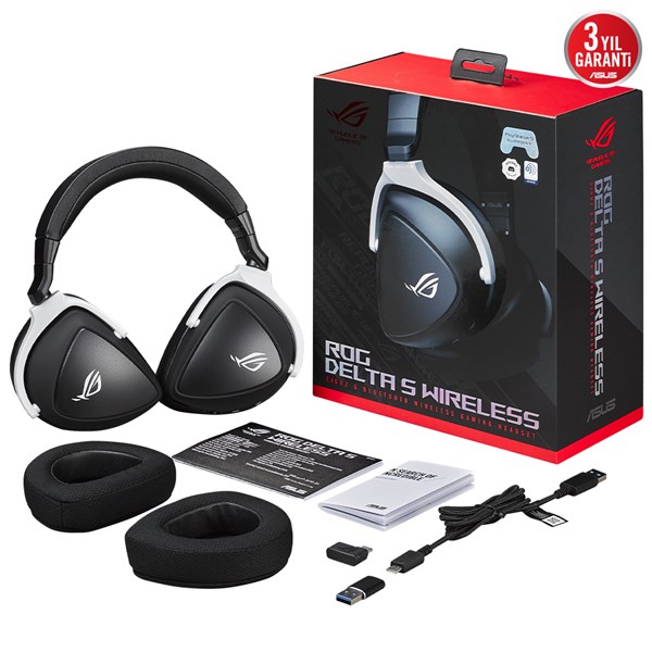 Asus Rog Delta S Wıreless 7.1 Aı-Mıc Özellikli 50Mm Sürücüler Düşük Gecikme 2.4Ghz/Bluetooth/Usb-C/Pc/Mac/Ps5/Swıtch/Mobil Uyumlu Siyah Oyuncu Kulaklığı