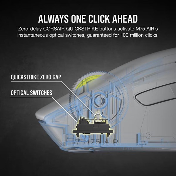 resimler/genel/CORSAIR M75 AIR WIRELESS ULTRA LIGHTWEIGHT 26000dpi KABLOSUZ GAMING MOUSE GRI