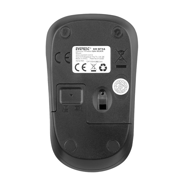 resimler/genel/Everest SM-BT84 Bluetooth Siyah 1600dpi Optik Kablosuz Mouse