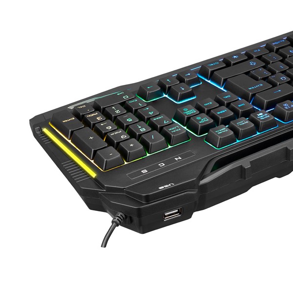 Rampage KB-R63 STAGE Siyah 4 Makro Fonksiyon Sese Duyarlı Işıklı Rainbow Q USB  Ses Mik Çıkışlı Oyuncu Klavyesi