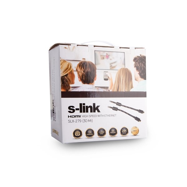 resimler/genel/S-link SLX-279 HDMI TO HDMI 30m. Altın Uçlu 24K 1.4 Ver. 3D Kablo