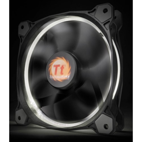 resimler/genel/Thermaltake Riing CL-F038-PL12WT-A 120mm Beyaz Halka Ledli Titreşimsiz Kasa ve Radyatör Fanı
