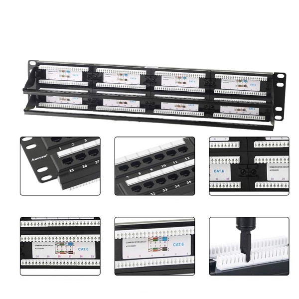 resimler/genel/ODS 2U 48port Cat6 Utp Bakır Patch Panel PP-UCS-2548