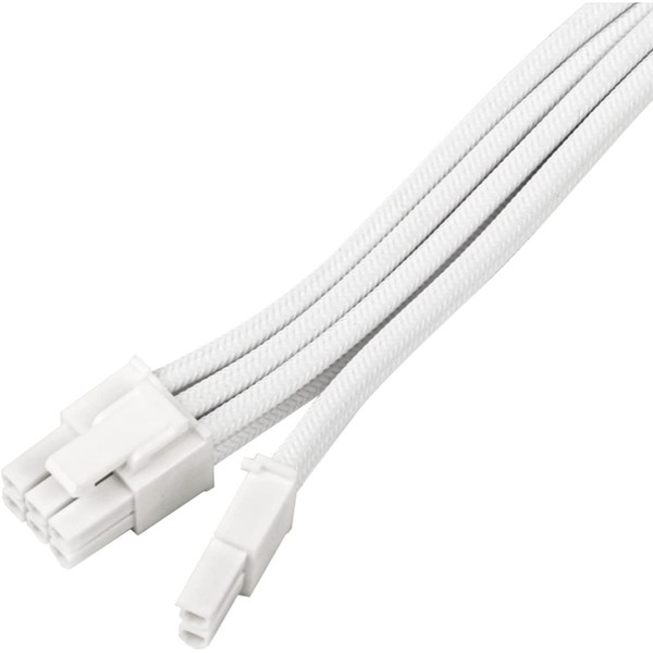 SilverStone SST-PP07E-PCI8W-V2 1 x PCIe 8pin (6+2) Ekran Kartı Uzatma Kablosu 16AWG Yüksek Akım Taşıma Kapasiteli 30cm (Beyaz) (SST-PP07E-PCI8W-V2)