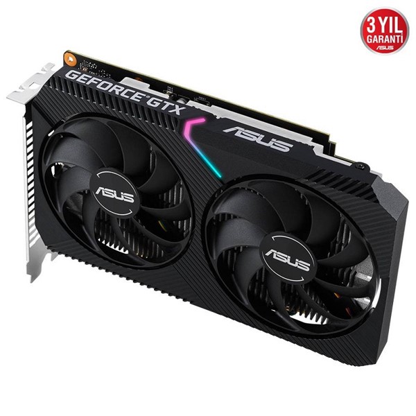 resimler/genel/ASUS GTX1650 4GB DUAL GTX1650-O4GD6-MINI GDDR6 128bit HDMI DVI DP PCIe 16X v3.0