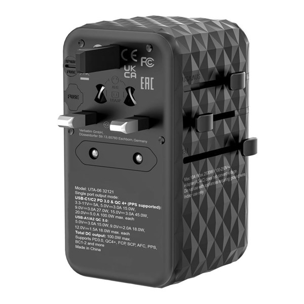 resimler/genel/VERBATIM CHR ATA-06 GaN III Evrensel Seyahat Adaptörü 100W