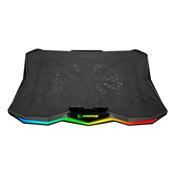 resimler/genel/Rampage AD-RC8 SHOWY Siyah 180mm Fan 15''-17'' RGB Işıklı Notebook Soğutucu Stand
