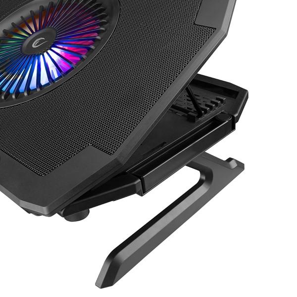 resimler/genel/Rampage AD-RC21 X-CooL Siyah 5 Fanlı 10''-18'' RGB Işıklı Notebook Soğutucu Stand