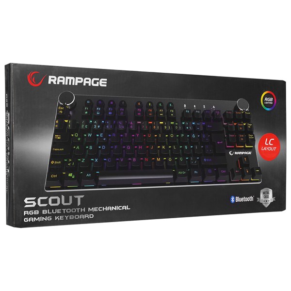 Rampage KB-RMW23 SCOUT Bluetooth RGB Led LC Layout Jixian Blue Switch Gaming Mechanical Keyboard